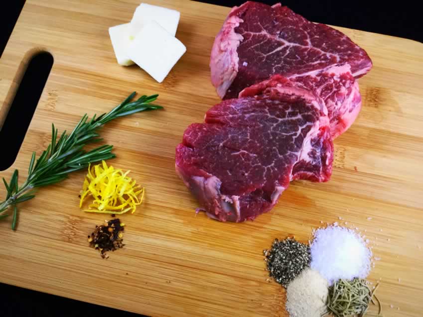Grilled Steak with Rosemary Lemon Butter ingredients