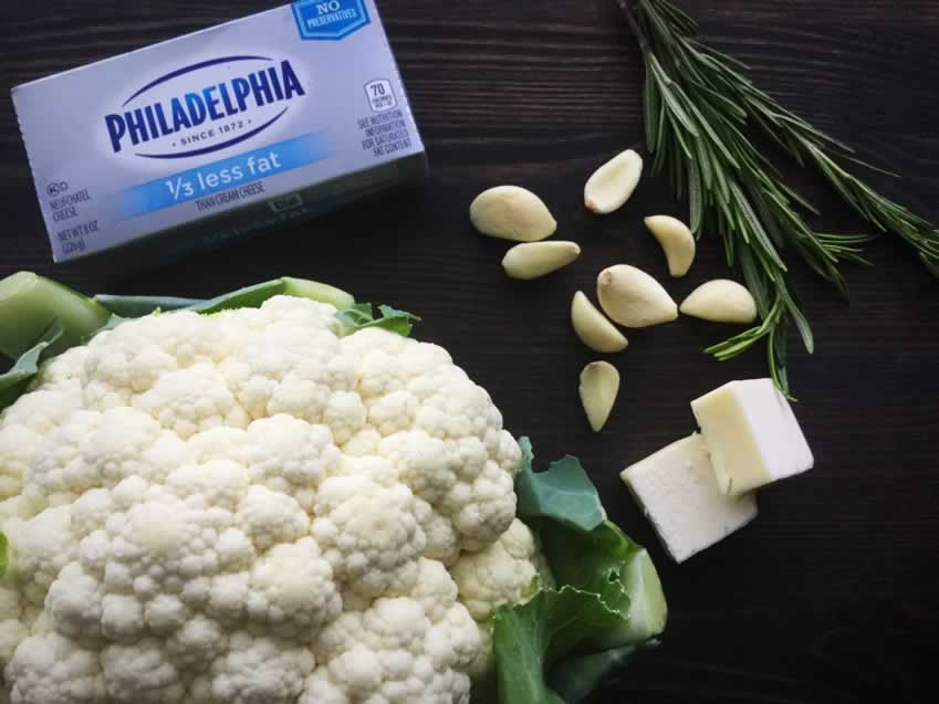 Rosemary & Garlic Mashed Cauliflower Ingredients