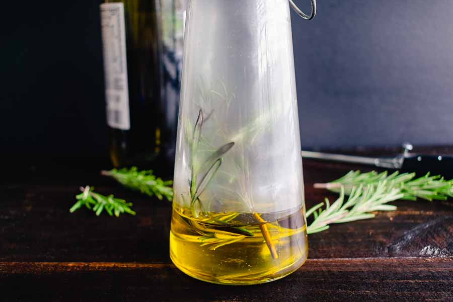 Making the smoked rosemary olive oil