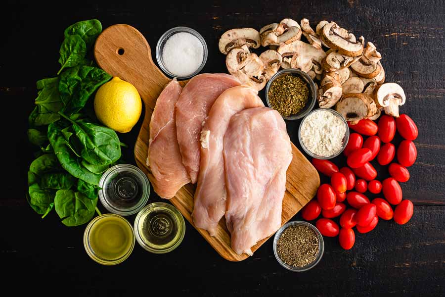 Italian Skillet Chicken with Tomatoes and Mushrooms Ingredients