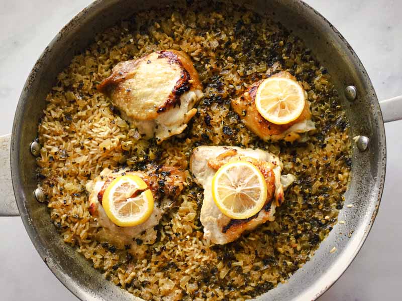 One Pot Greek Chicken & Lemon Rice