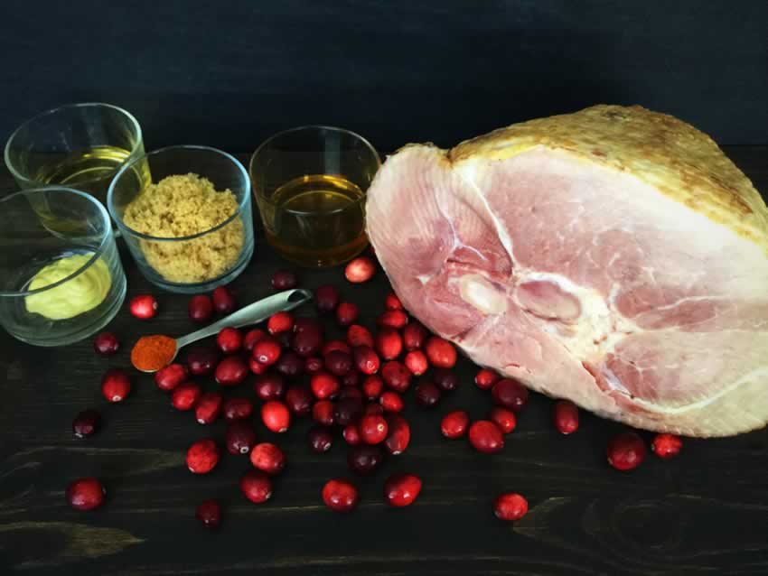 Oven-Roasted Cranberry-Dijon Glazed Ham Ingredients
