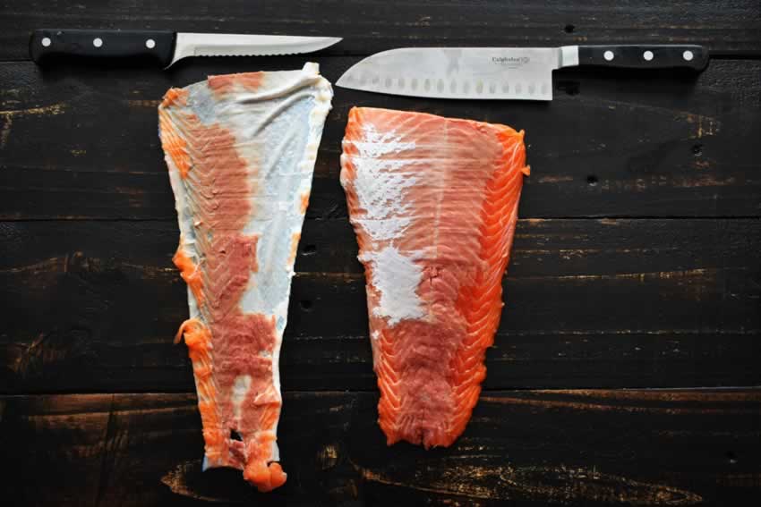 Skinned salmon fillet