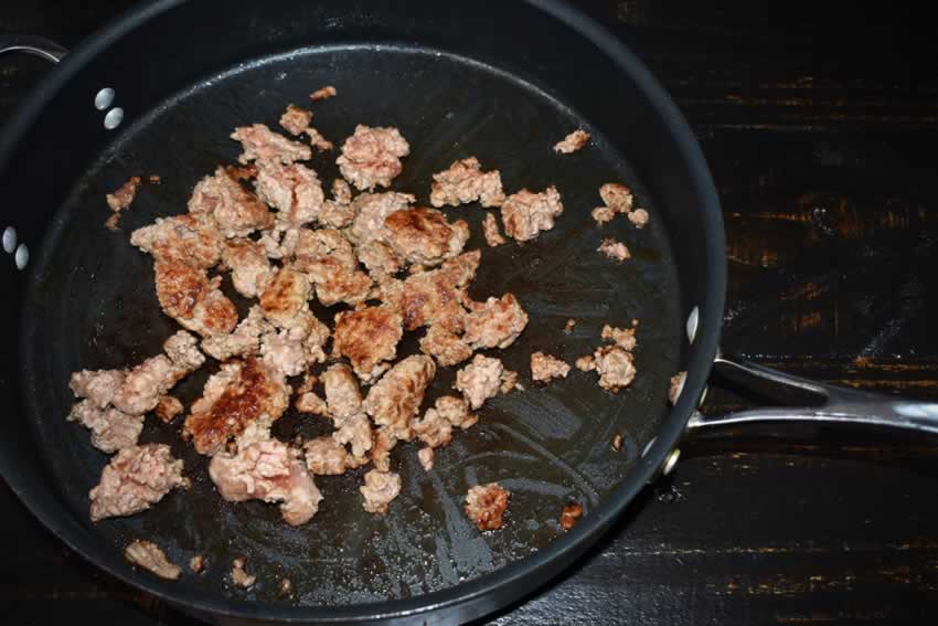 Browning the ground beef