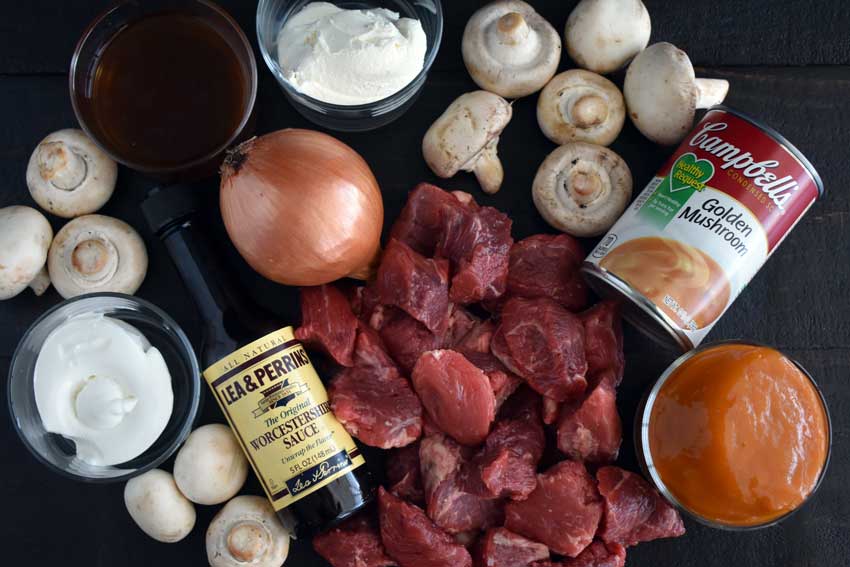 Crockpot Beef Stroganoff Ingredients
