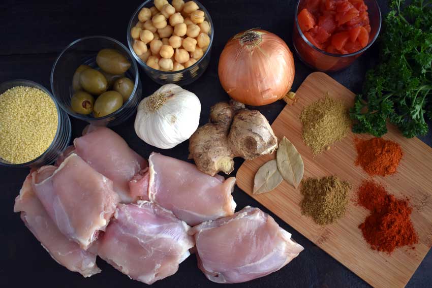 Moroccan Slow Cooker Chicken Stew with Chickpeas Ingredients