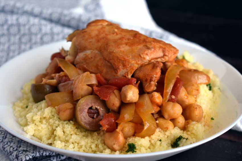 Moroccan Slow Cooker Chicken Stew with Chickpeas