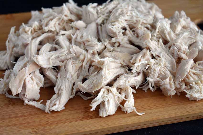 Shredded chicken breasts for bulgur chicken recipe