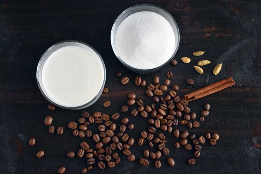 Pakistani Coffee with Cinnamon & Cardamom Ingredients