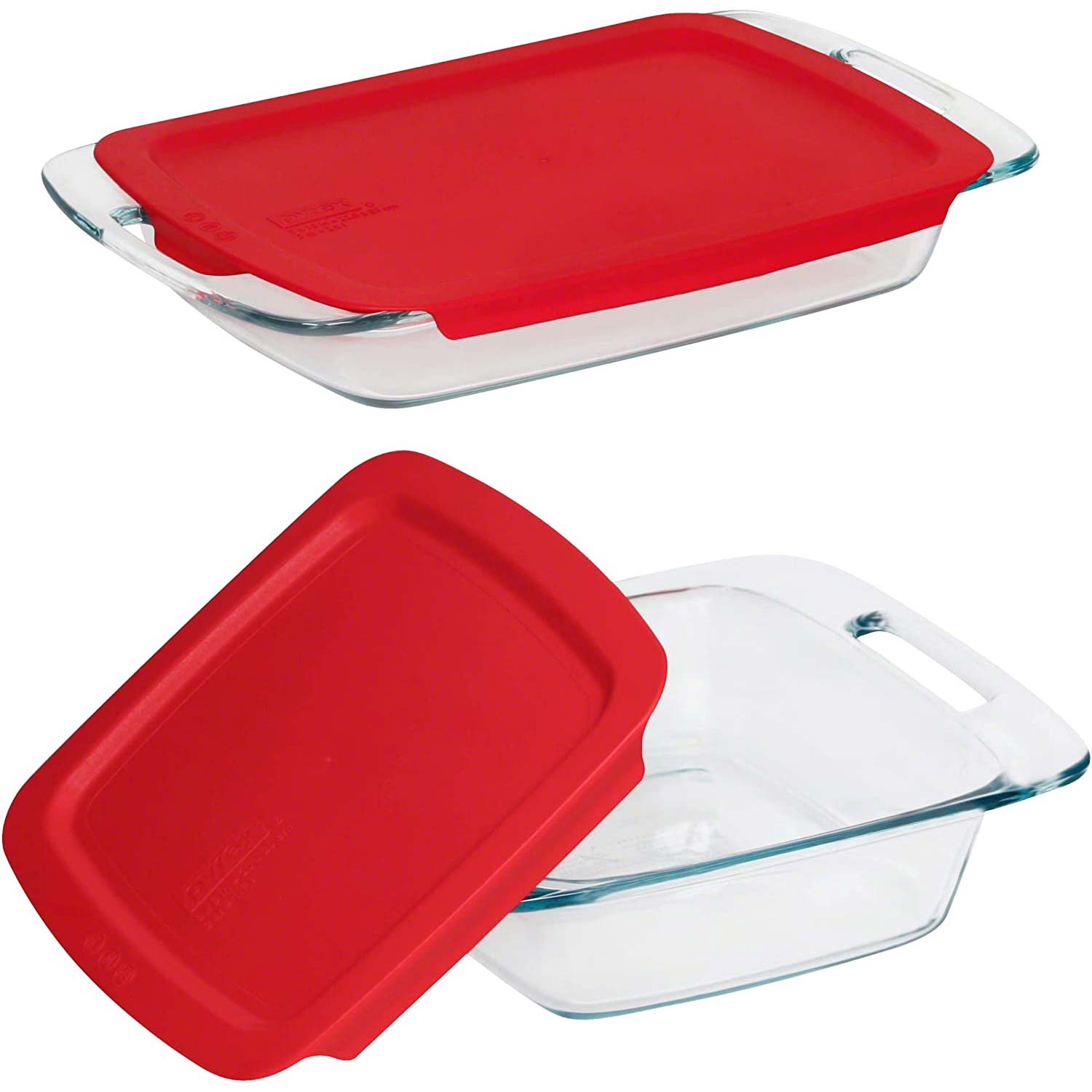 Pyrex Easy Grab 4-Piece Glass Baking Dish Set with Lids - The
