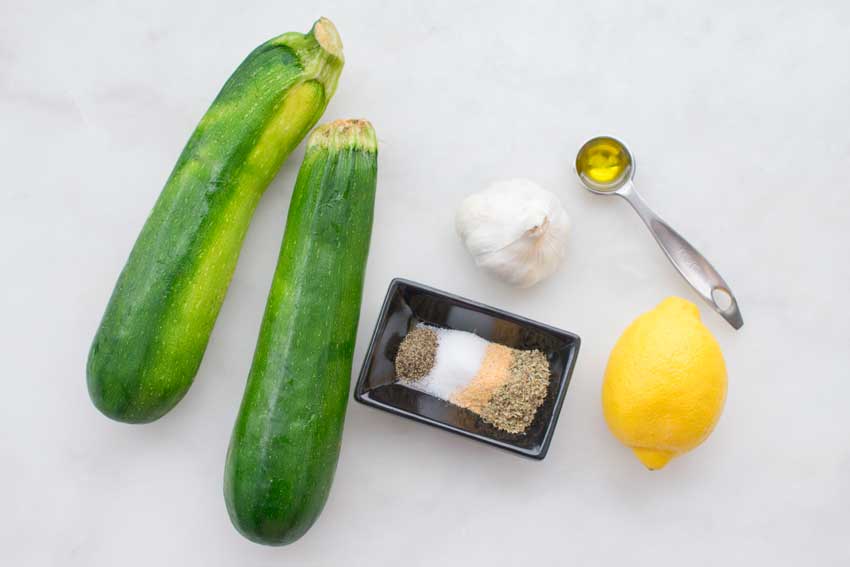 Lemon Garlic Grilled Zucchini ingredients