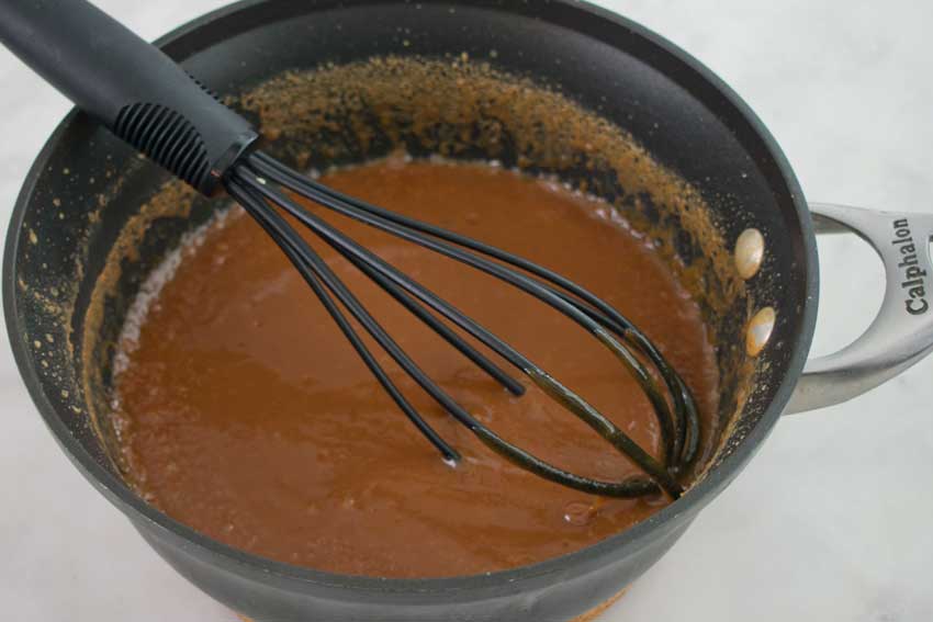 Making the Bailey's Caramel Sauce