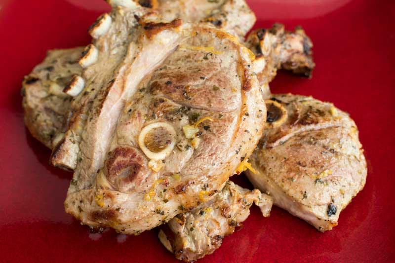 A close-up view of the lamb chops