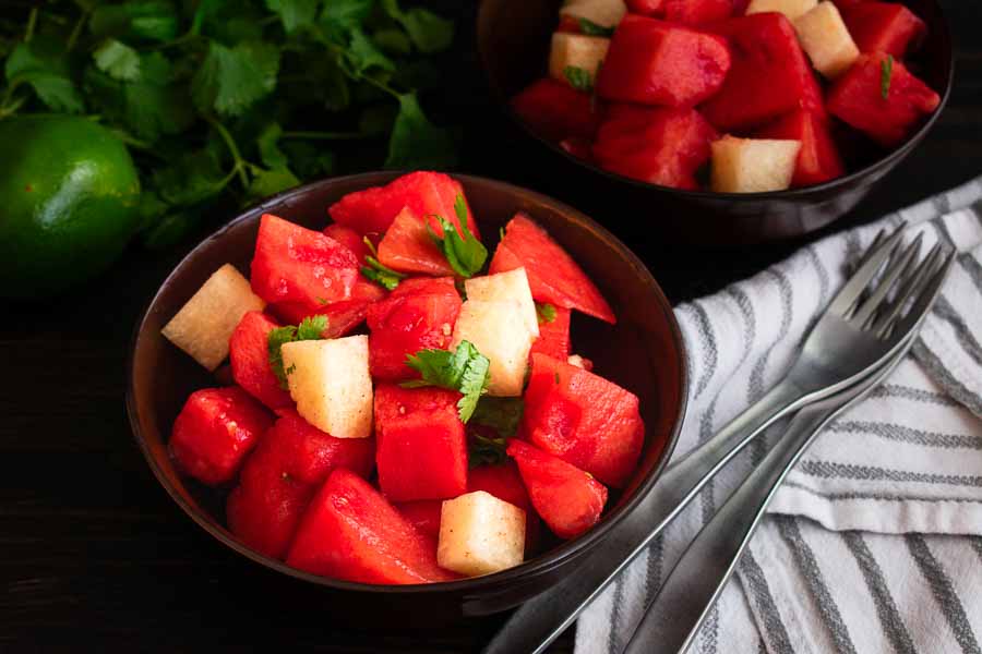 Mexican Watermelon Salad Process