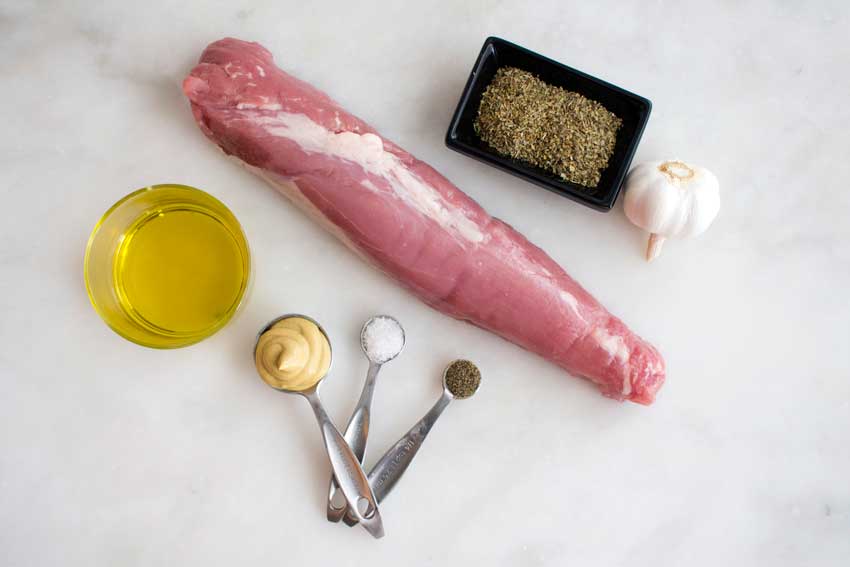 Oven Roasted Pork Tenderloin with Mustard, Garlic and Herbs Ingredients