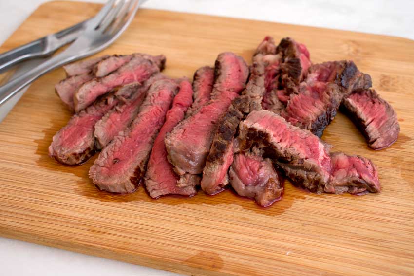 Sliced top sirloin steak