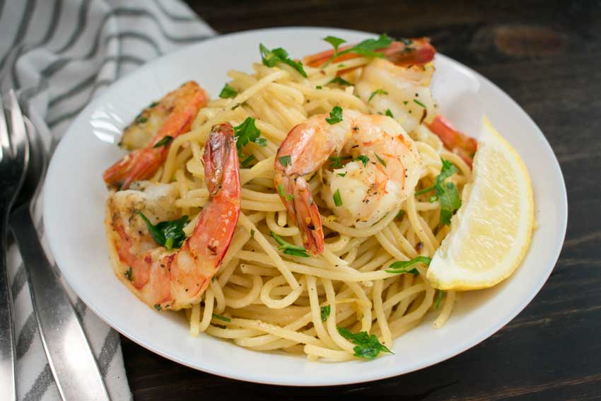 Lemon Spaghetti with Shrimp