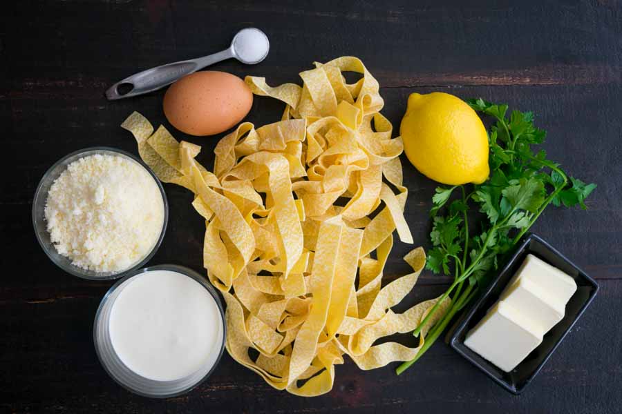 Pappardelle al Limone {Creamy Lemon Pasta} Ingredients