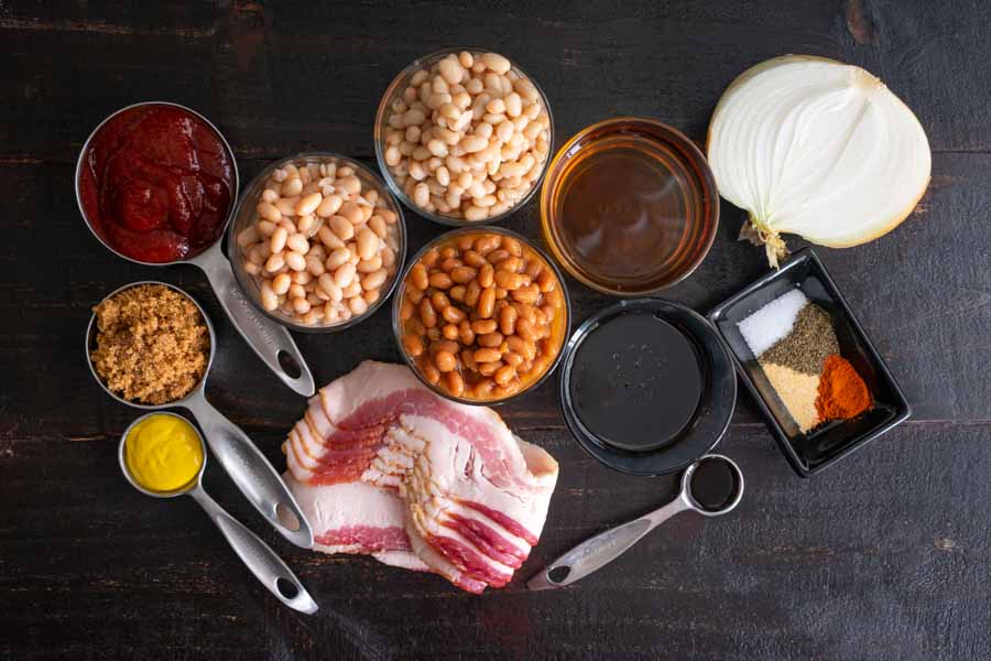 Slow Cooker Bourbon Baked Beans Ingredients
