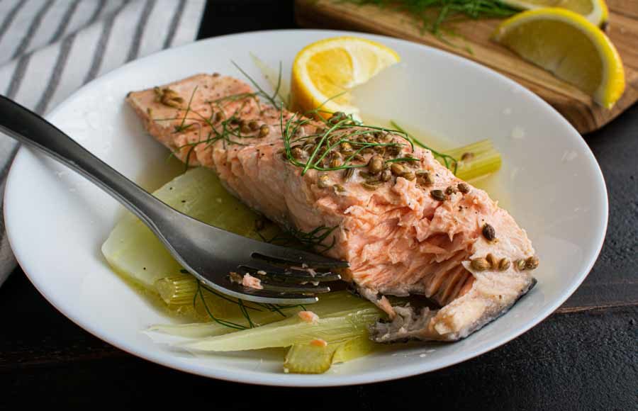 Poached Salmon with Fennel & Lemon