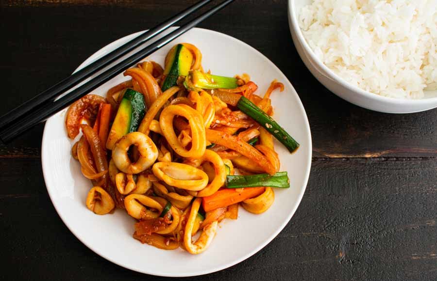 Ojingeo Bokkeum (Spicy Stir-fried Squid)