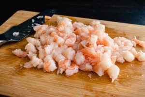 Roughly chopped shrimp