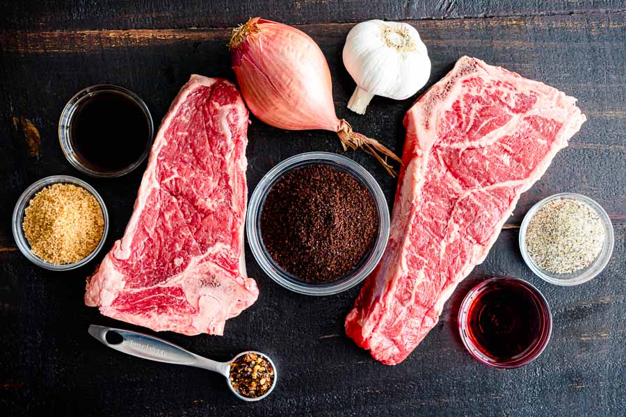 Grilled NY Strip Steak with Coffee Rub Ingredients