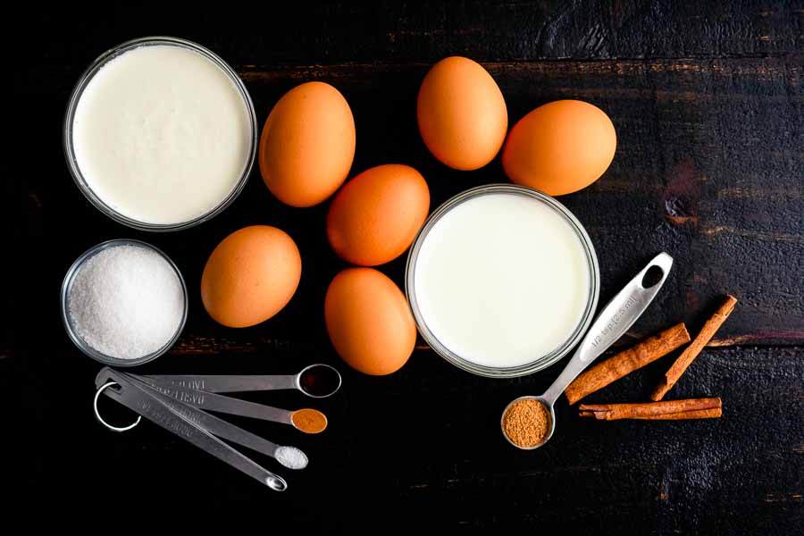 Homemade Eggnog Ingredients