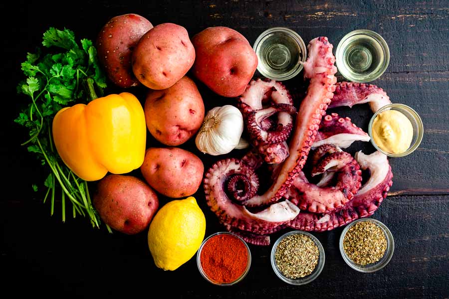 Spanish Style Octopus with Potatoes Ingredients