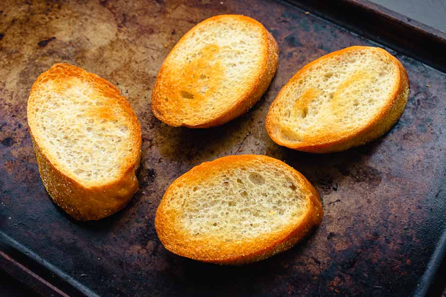 Slices of toasted French bread