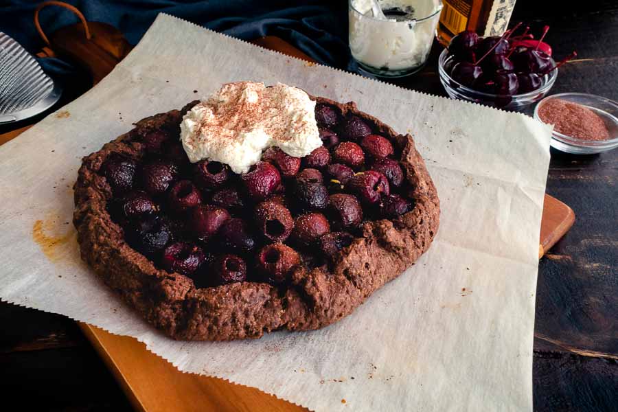 My first Bourbon Cherry Chocolate Galette was a bit dry