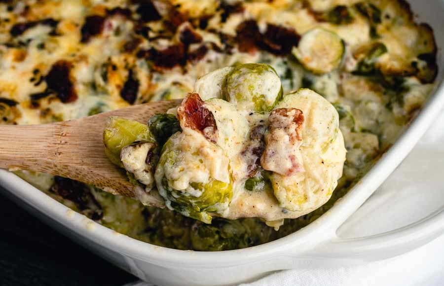 Brussels Sprouts Gratin (With Bacon)