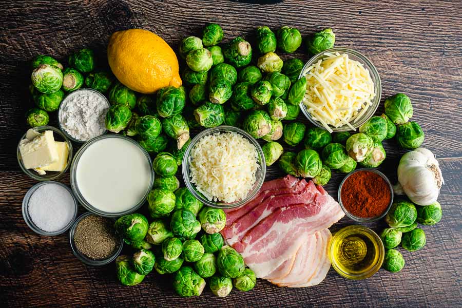 Brussels Sprouts Gratin (With Bacon) Ingredients