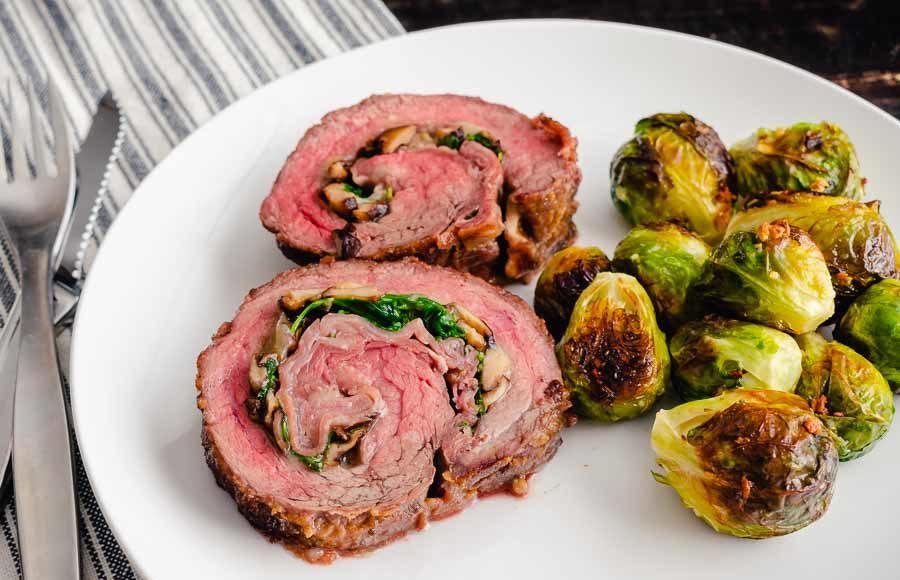 Stuffed Flank Steak with Prosciutto and Mushrooms