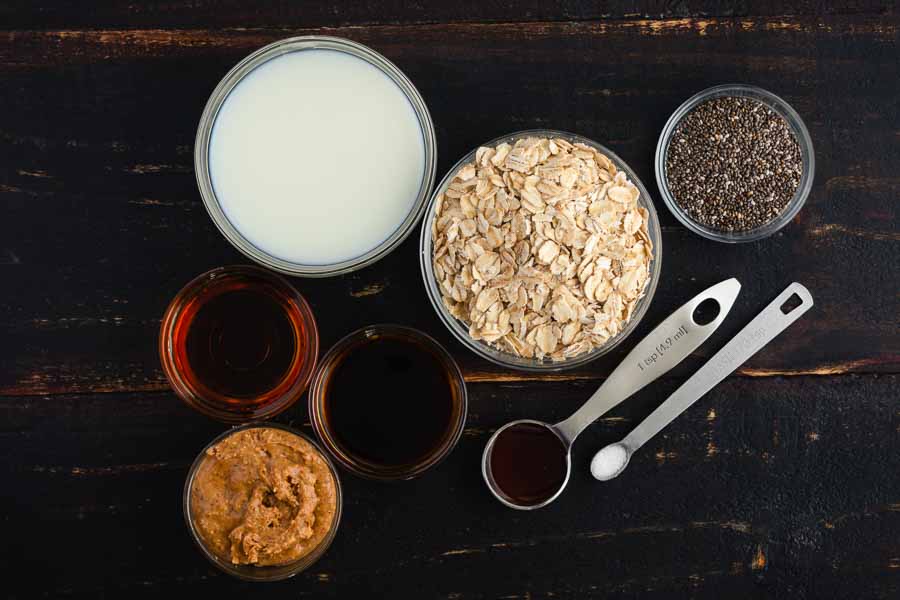 Vanilla Cold Brew Overnight Oats Ingredients