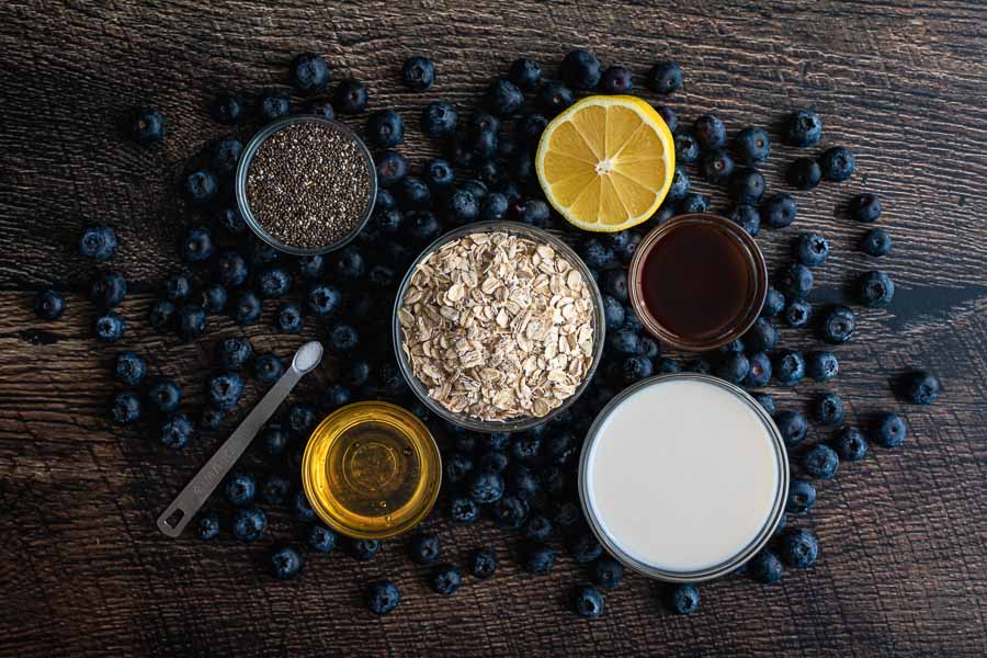 Blueberry Chia Oatmeal Ingredients
