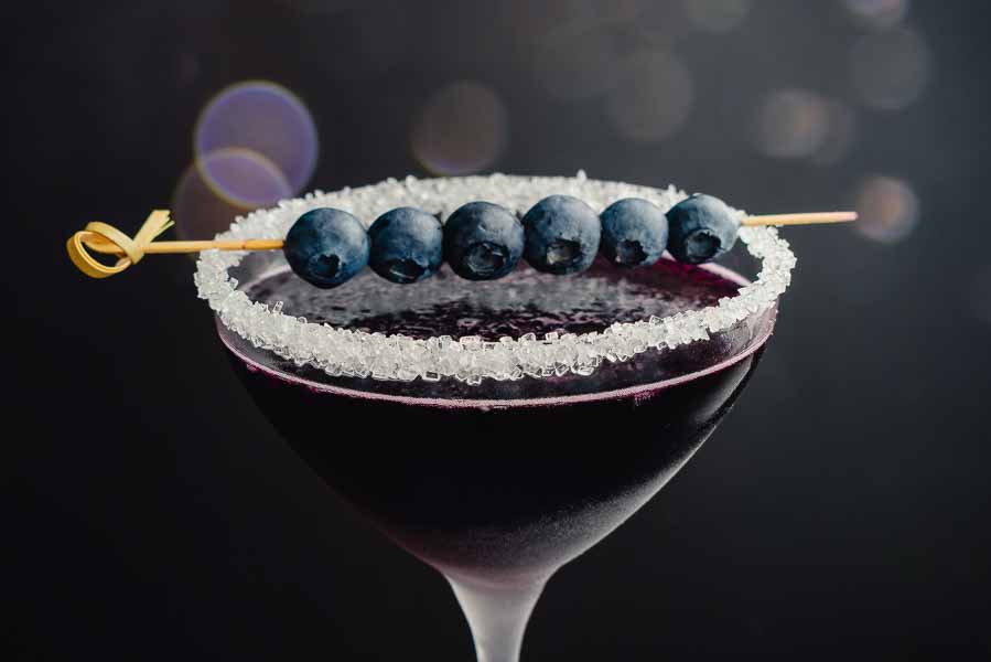 Blueberry Martini in a frosted glass