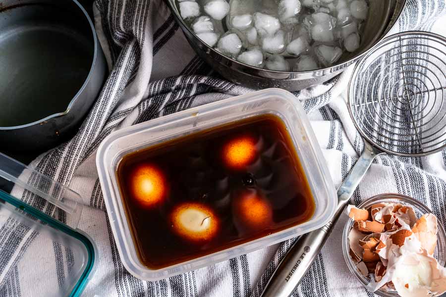 Marinating Soy Sauce Eggs